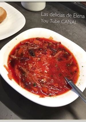 Una foto de Borsch la receta rusa