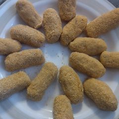 A picture of Mussels and prawns croquetas. Camino de Santiago.