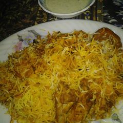 Masala chicken buryani A picture of Masala chicken buryani.