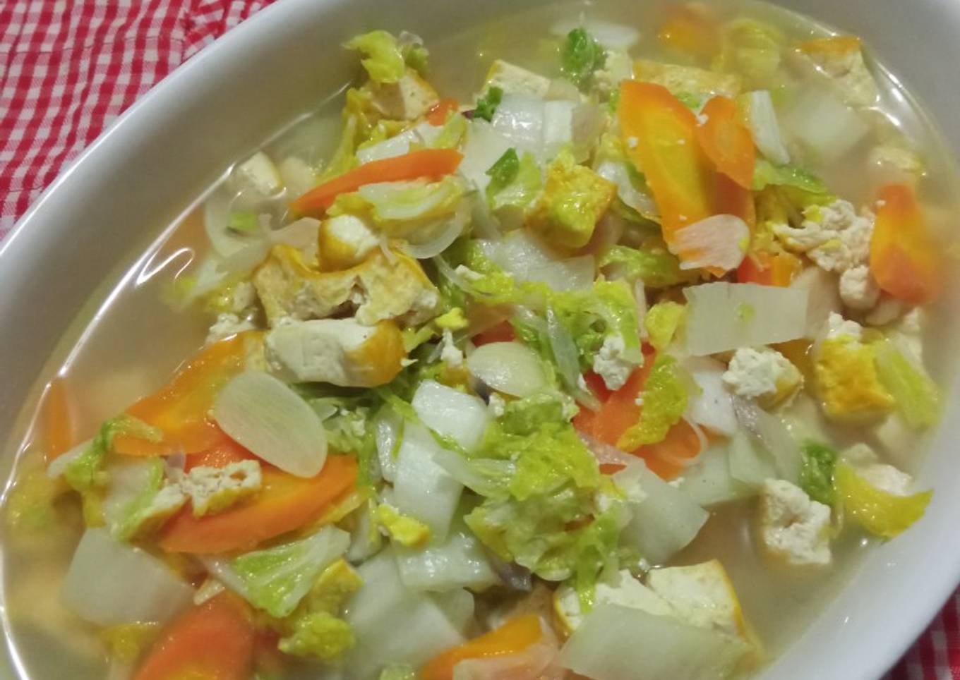 Tumis Sawi Putih Tahu Wortel