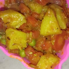 A picture of Aloo Gajar Matar ki Sabzi.