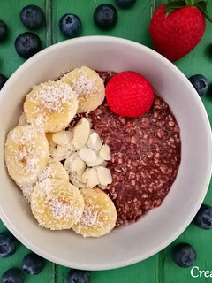 Una foto de Overnight oats o gachas de avena frías