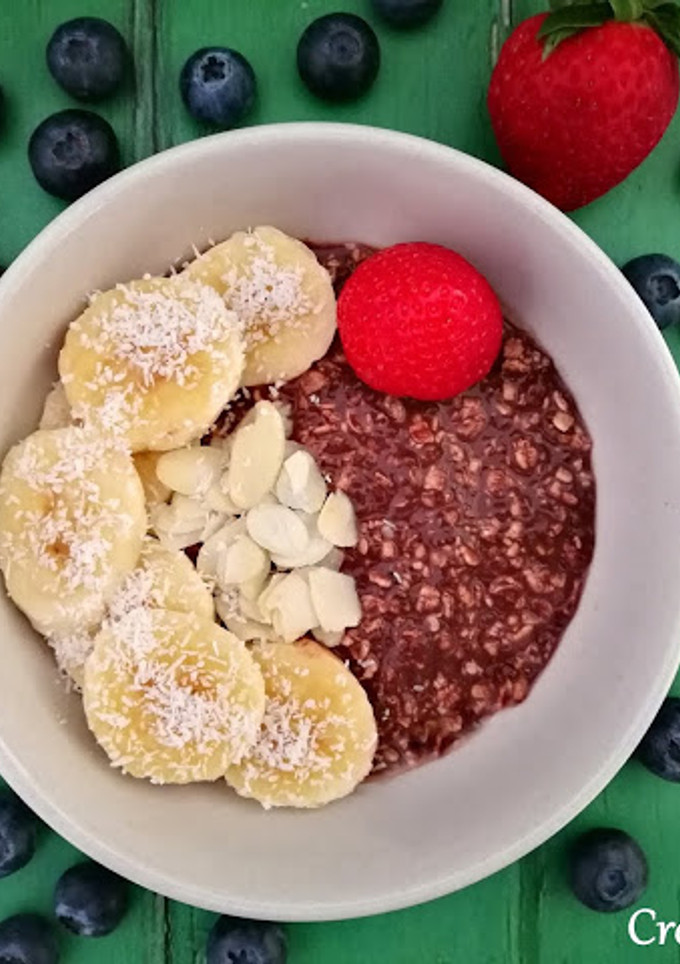 Una foto de Overnight oats o gachas de avena frías