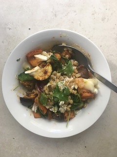 A picture of Roast vegetable and barley salad.