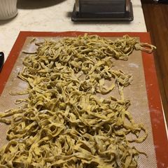 A picture of Homemade Basil Fettuccine.