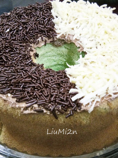 Foto resep Sifon / chiffon Cake Pandan Topping Cream Moca coklat keju anti gagal