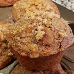 A picture of Fresh Fig Whole Wheat Muffins with a Brown Sugar Crumble.
