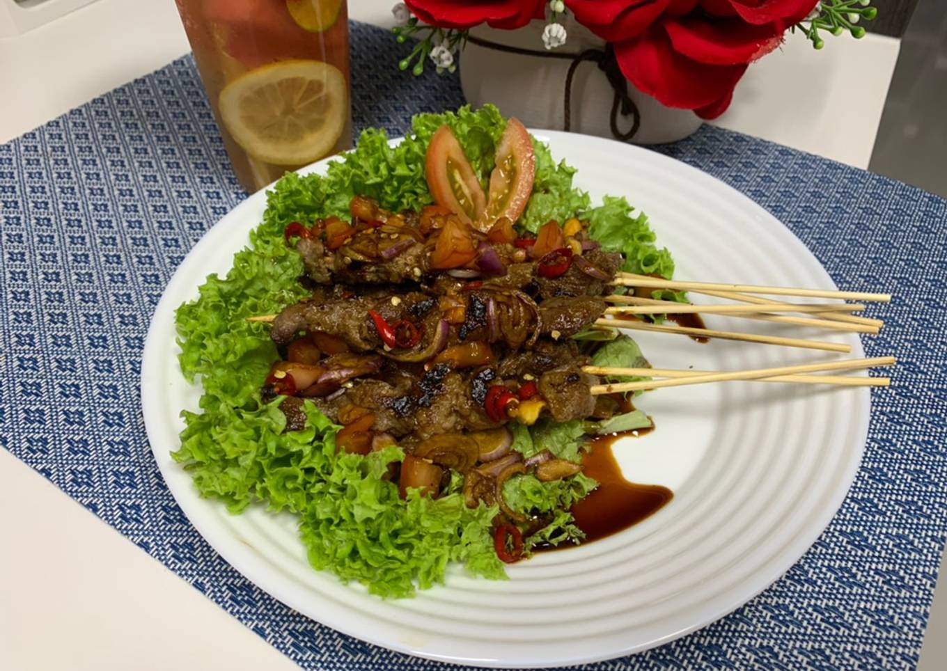 Sate Sapi/kambing sambal kecap teflon