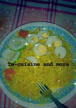 A picture of Jellof spaghetti.