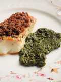 Bacalhau Fresco com Crosta de Broa e Pasta de Azeitona
