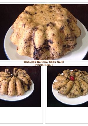 Foto resep Eggless Banana Oreo Steamed Cake