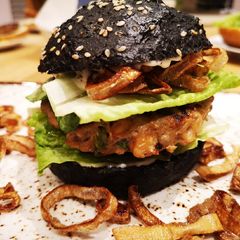 Prawn and Pork Black Burger A picture of Prawn and Pork Black Burger.