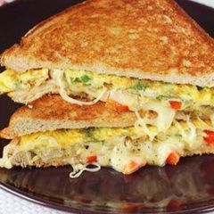 Cheesy Egg & Veggie Toast A picture of Cheesy Egg & Veggie Toast.