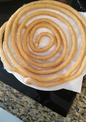 Una foto de Churros con chocolate sin gluten y sin lactosa