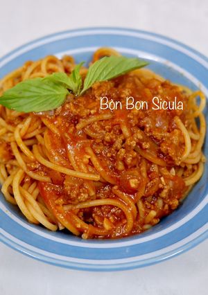 Hình của món Mỳ Ý Sốt Bò Bằm.