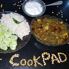 Sindhi palak with zeera rice A picture of Sindhi palak with zeera rice.