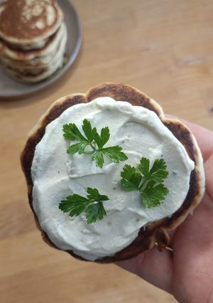 Une photo de 🌿''Labneh'' et son pancake salé (sans lactose)