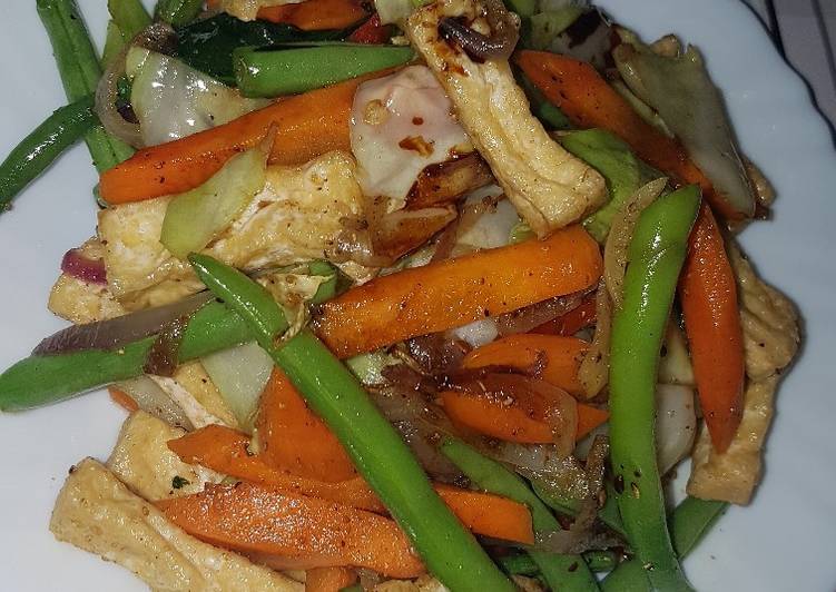 Recipe of Homemade Vegetable stir fry tofu