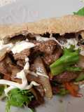 My Homemade seasoned Steak in pitta Bread. 😘