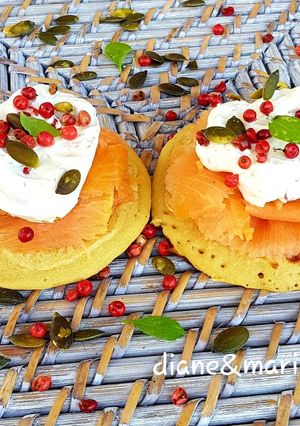 Une photo de Mini pancakes au saumon fumé
