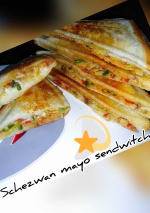 A picture of Schezwan mayo sendwitch.