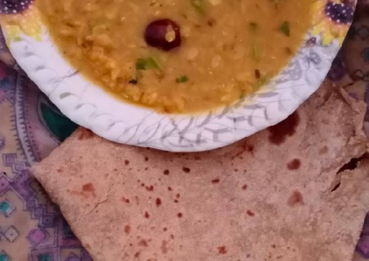 Desi Masar and moong daal Mix on wood fire