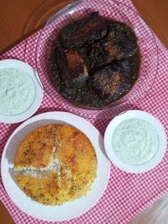 عکسی از دستور خورشت سبزی با ماهی