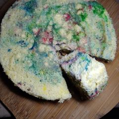 Rainbow Sponge Cake 🌈 A picture of Rainbow Sponge Cake 🌈.