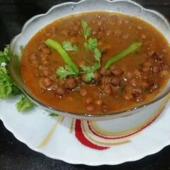 A picture of Black Chickpea - Kadala Curry - Kerala Style for dinner served with rice.