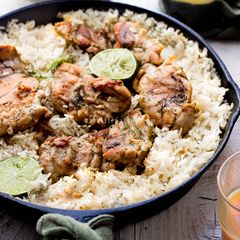 A picture of One Pan Garlic Dill And Lime Butter Chicken With Rice.