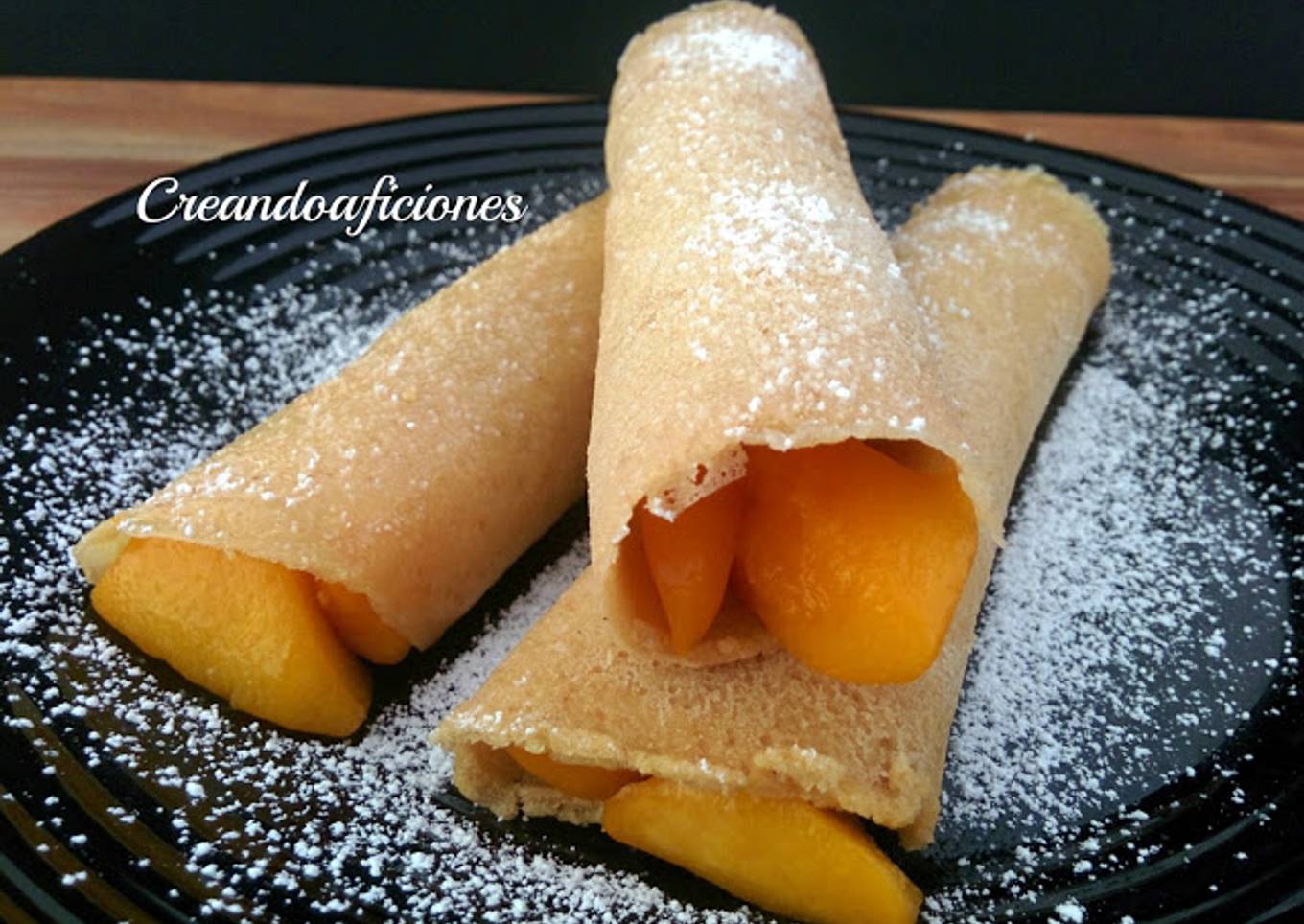 Crepes de avena con melocotón