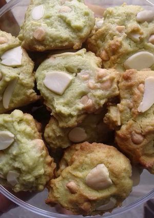 Foto resep Greentea almond cookies