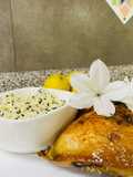 Pollo al limón con ajo chilote