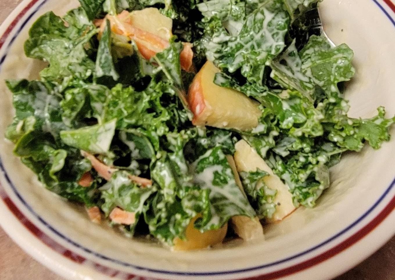 Kale Apple Slaw with Creamy Honey Mustard Dressing