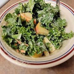 A picture of Kale Apple Slaw with Creamy Honey Mustard Dressing.