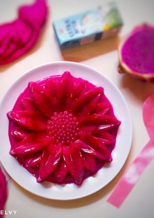 Foto resep Puding Susu Buah Naga