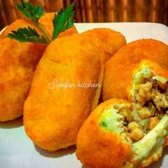 A picture of Chicken Beef Croquette with Melted Cheese (original Recipe).