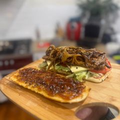 A picture of The best steak sandwich ever (ever!).