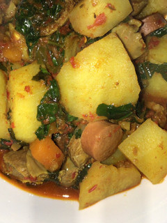 A picture of Potato and gizzard porridge.