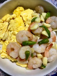 รูปของ ข้าวไข่ข้นกุ้งผัดพริกขี้หนู