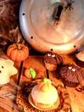 Muffin alla zucca spettrali in pentola