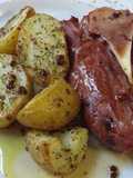 Codillo al horno con patatas especiadas