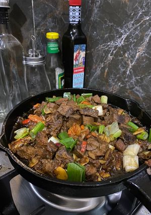Foto resep Lidah Sapi Masak oseng pedas