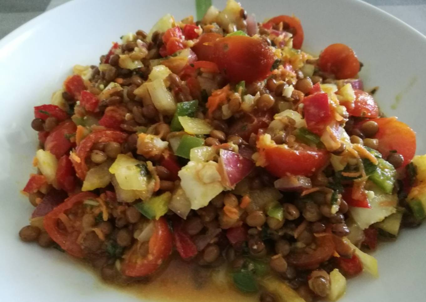 Ensalada de lentejas al curry