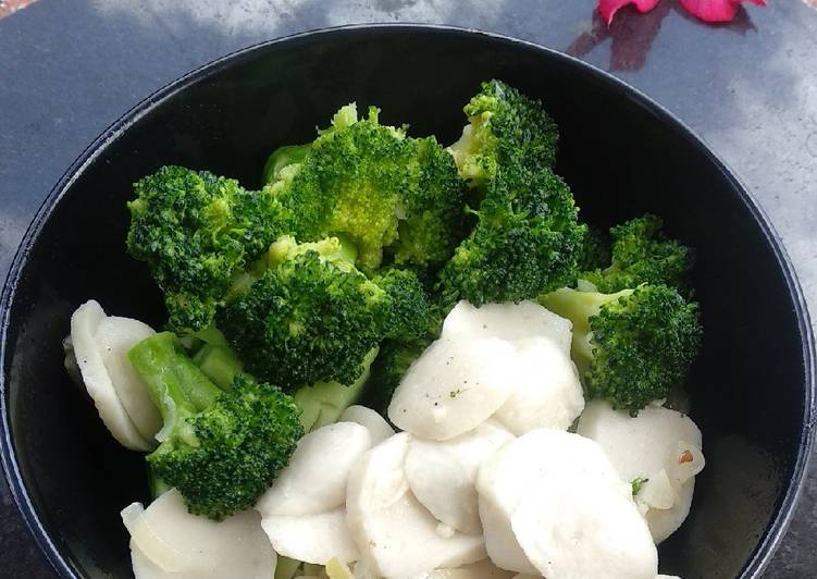Cara mengolah 🥦🥗Ca Brokoli bakso Ikan🥗🥦 Cepat