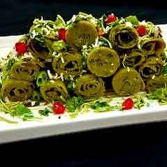 A picture of Chutney Khandvi.