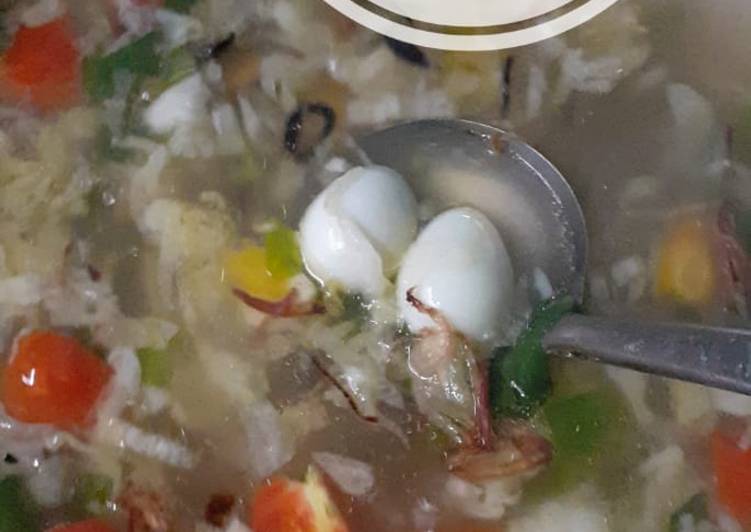 Sup makaroni telur puyuh Sup makaroni telur puyuh