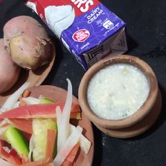 A picture of Potato soup healthy breakfast.