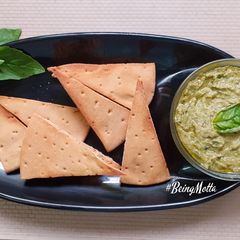 Fresh Basil Leaves Hummus A picture of Fresh Basil Leaves Hummus.