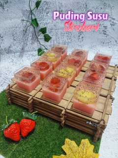 Foto resep Puding Susu Stroberi